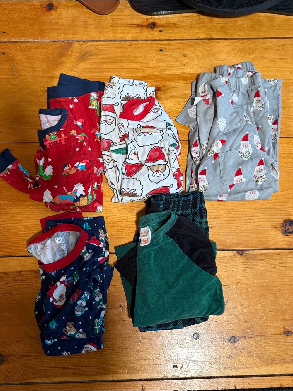 Cat & Jack Kids Holiday Pajama Set - Red, White, Navy, Gray & Green